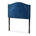 Baxton Studio Twin Aubrey Velvet Kids' Headboard Blue: MDF Frame, Upholstered, All Ages