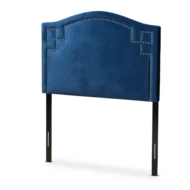 Baxton Studio Twin Aubrey Velvet Kids' Headboard Blue: MDF Frame, Upholstered, All Ages