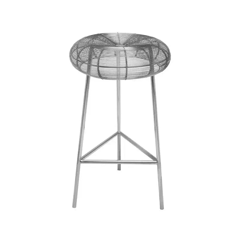 Taburete de mostrador de metal plateado Toscana
