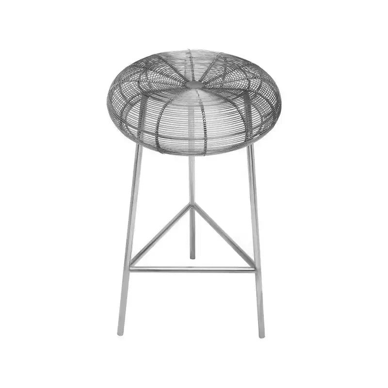 Taburete de mostrador de metal plateado Toscana