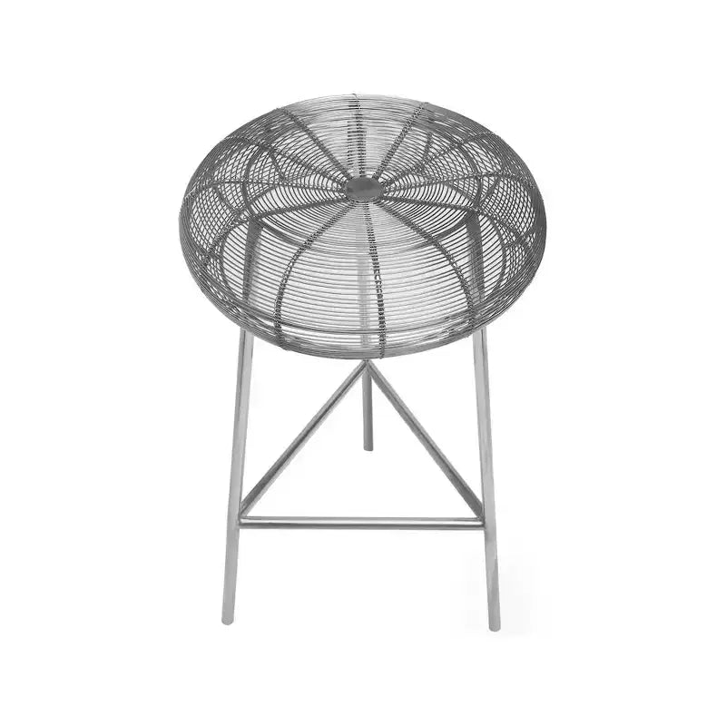 Taburete de mostrador de metal plateado Toscana