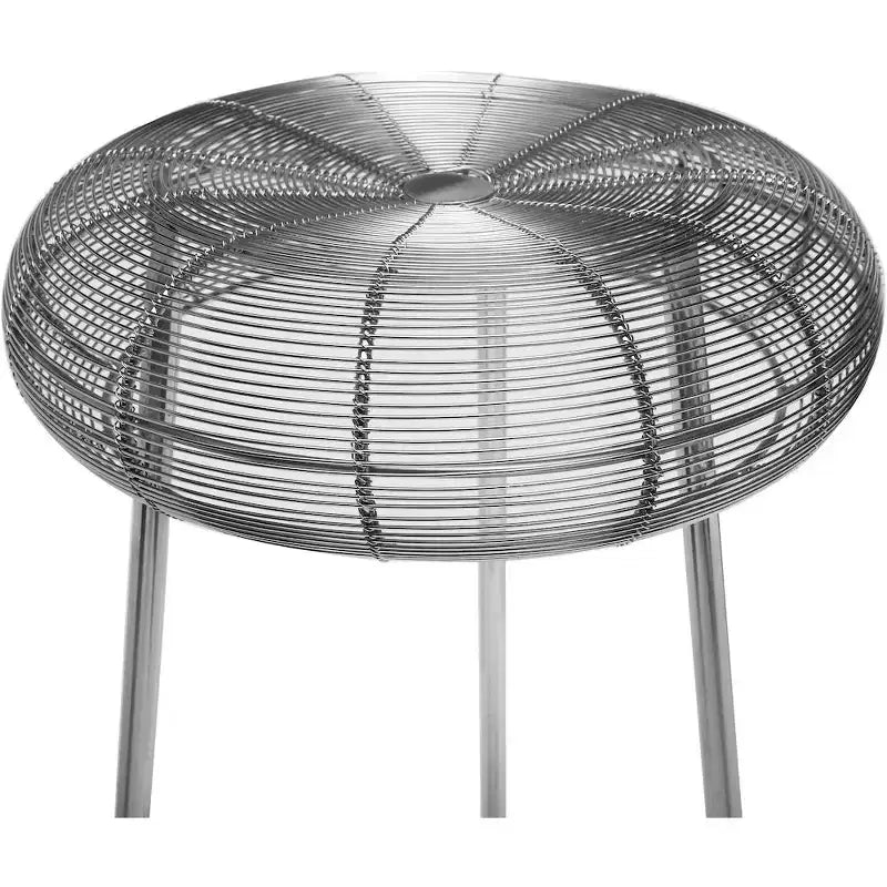 Taburete de mostrador de metal plateado Toscana