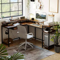 68 inch Gaming Desk, with Power Outlets and Monitor, Corner Computer Desk, Home Office Desk, for Home, Office, Living Room