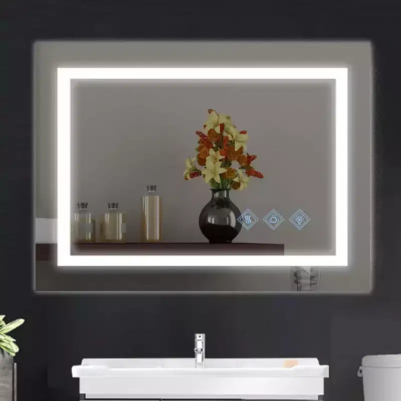 32x24 Inch LED Bathroom Mirror, Front & Backlit Vanity Mirror, Anti-Fog, Memory Function, Adjustable Light (3000K-6000K), Wall Mounted