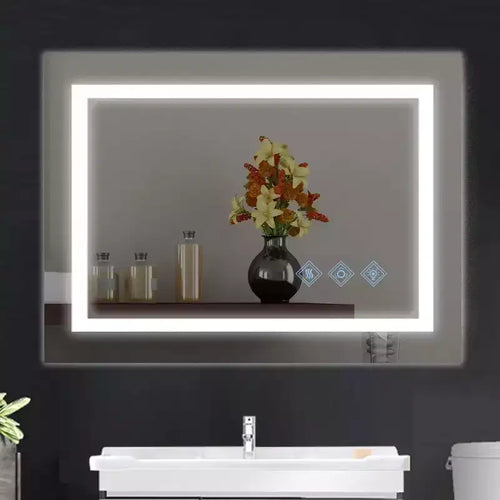 32x24 Inch LED Bathroom Mirror, Front & Backlit Vanity Mirror, Anti-Fog, Memory Function, Adjustable Light (3000K-6000K), Wall Mounted
