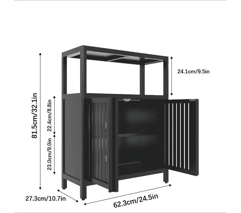 Mueble Organizador Moderno de Bambú de 32" con Estantes