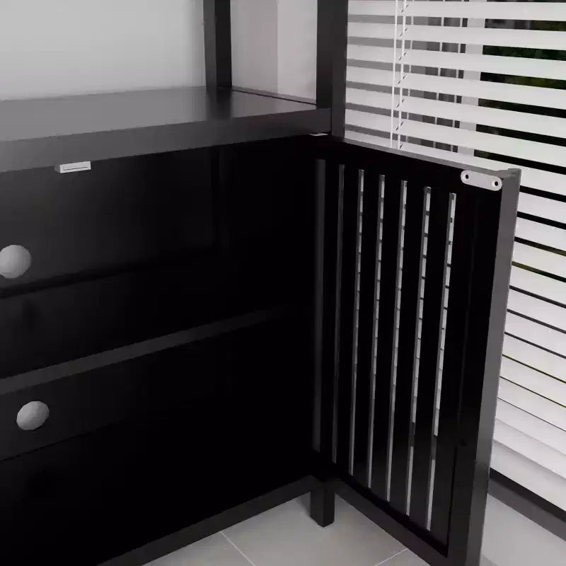 Mueble Organizador Moderno de Bambú de 32" con Estantes