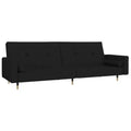 vidaXL 2-Seater Sofa Bed with Two Pillows Black Velvet - Black
