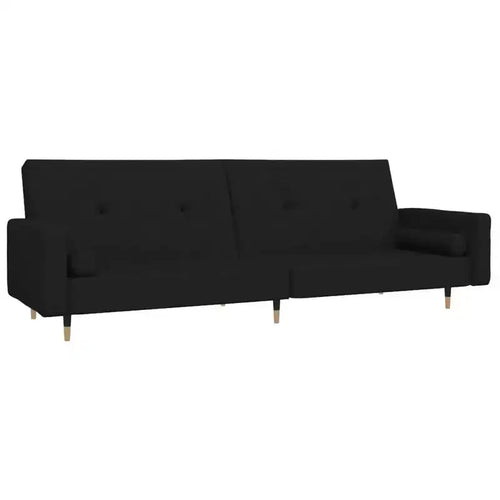 vidaXL 2-Seater Sofa Bed with Two Pillows Black Velvet - Black
