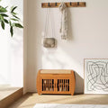 ELECWISH 40.2 Extra Wide Shoe Bench with Storage - 3-Door Design, Boot Storage & Hidden Compartment, Brown Bamboo