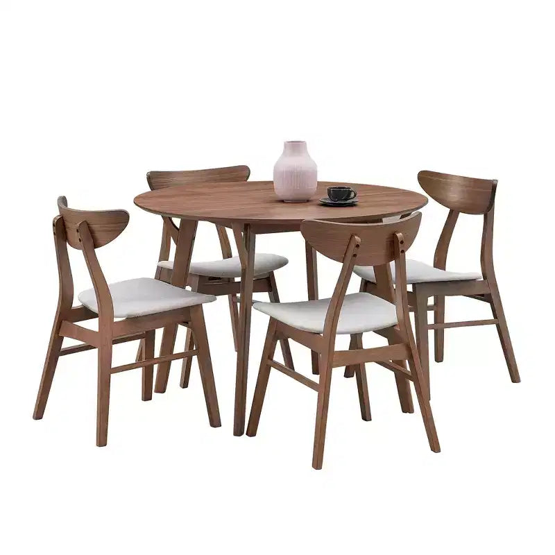 Mesa de Comedor Redonda Moderna de 42", Mesa de Cocina para 4 Personas, para Sala de Estar, Apartamento, Restaurante