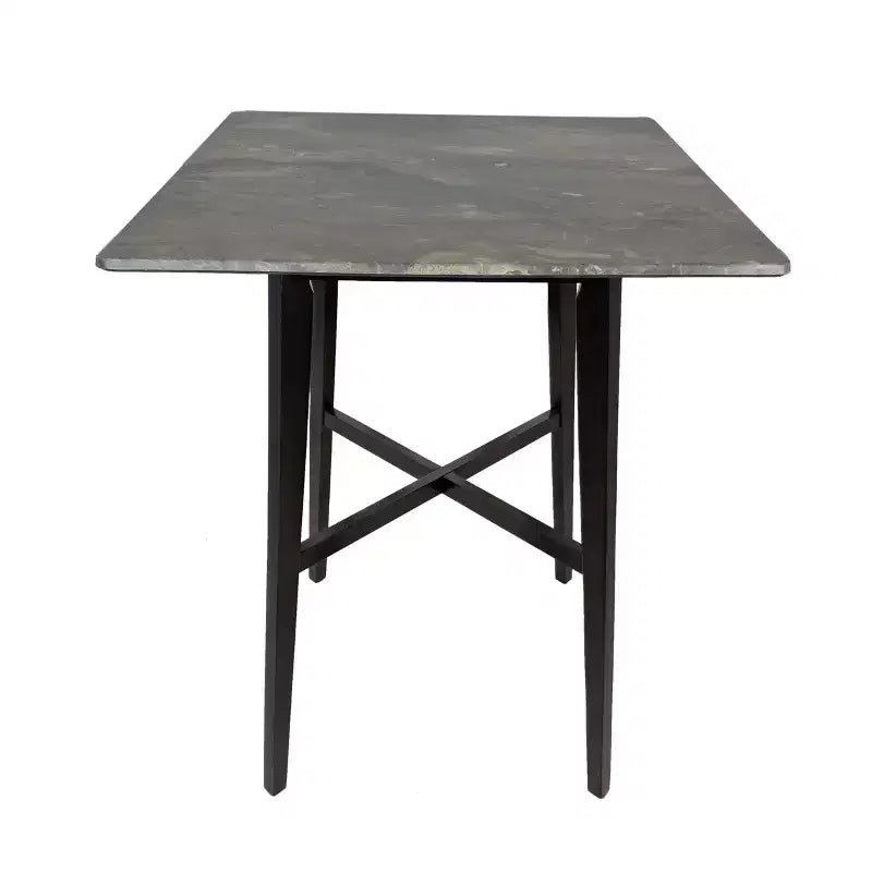 Mesa de comedor moderna con patas de madera de caucho, mesa alta de cocina para comedor
