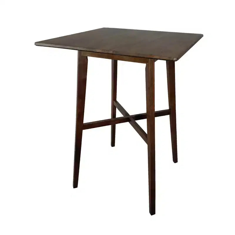 Mesa de comedor moderna con patas de madera de caucho, mesa alta de cocina para comedor