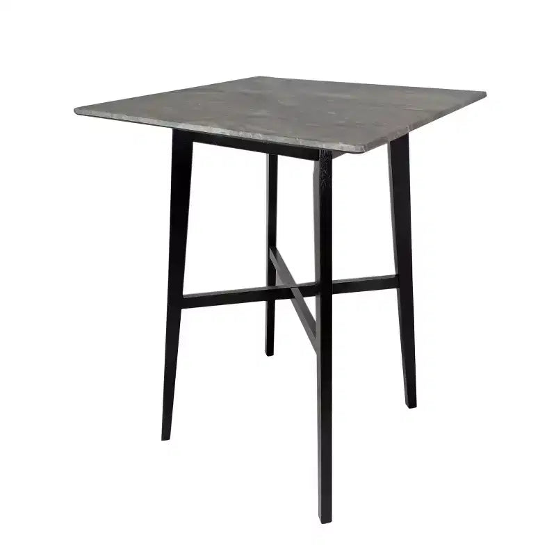 Mesa de comedor moderna con patas de madera de caucho, mesa alta de cocina para comedor