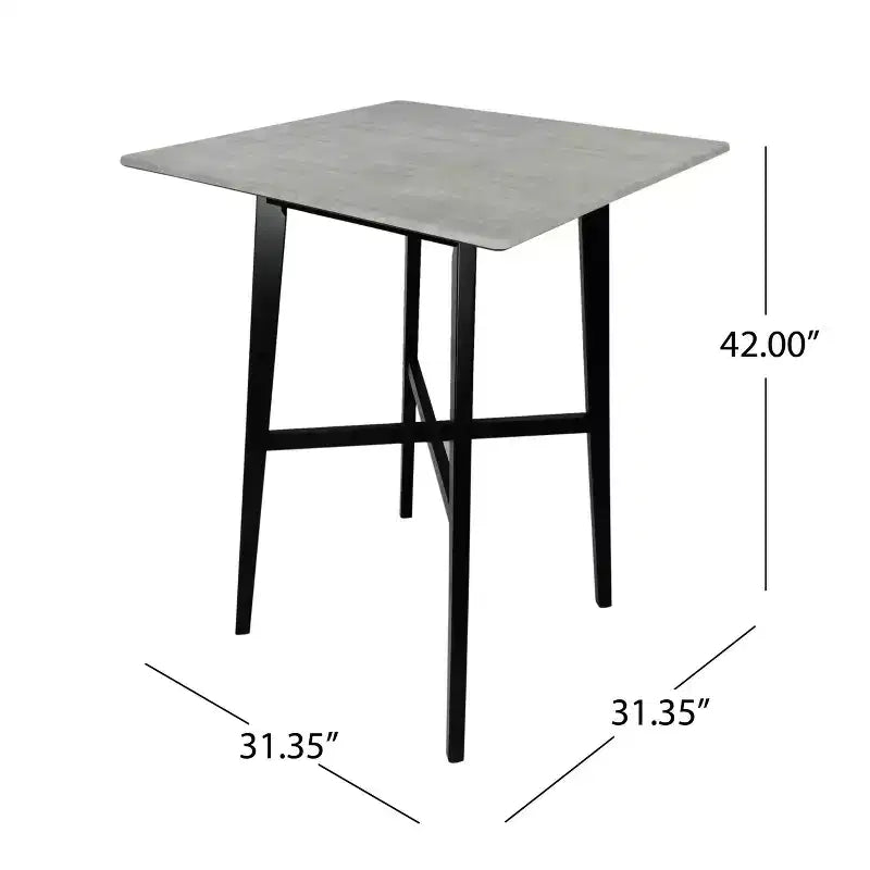 Okak Modern Dining Table with Rubberwood Legs Kitchen Table Bar Height Dining Table for Dining Room