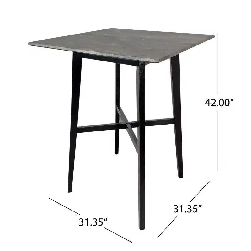 Mesa de comedor moderna con patas de madera de caucho, mesa alta de cocina para comedor