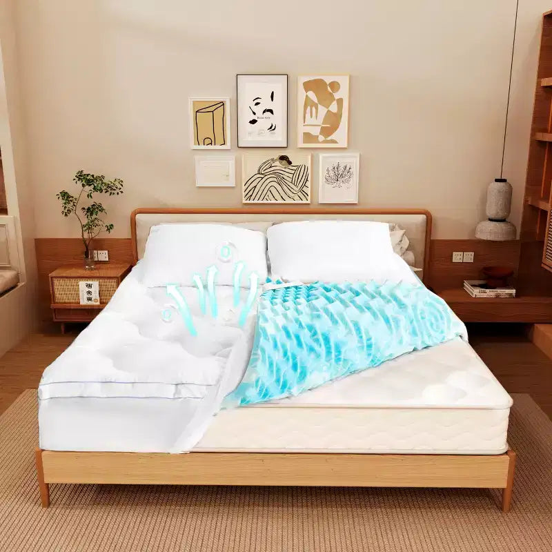 Dyonery 3/4 Inch Memory Foam Mattress Topper , 2 Inch Cooling 5-Zone Gel Memory Foam Plus 1 Inch Down Alternative Pillow Top Mattress Topper