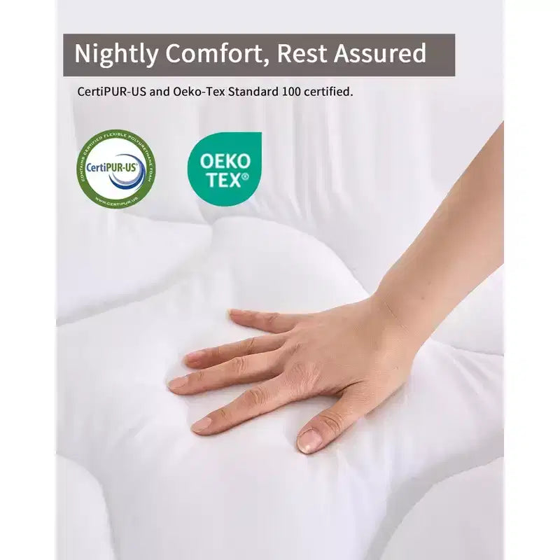 Colchón de espuma viscoelástica de 3/4 pulgadas, espuma viscoelástica de gel refrescante de 2 pulgadas con 5 zonas más capa superior de almohada alternativa de plumón de 1 pulgada