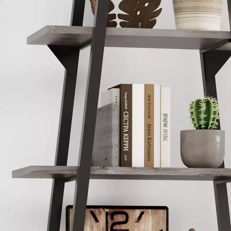 Estantería de 5 niveles, estantería industrial alta de 71 pulgadas, estantería grande tipo etagere, estantería abierta independiente y ancha, estantería moderna para sala de estar