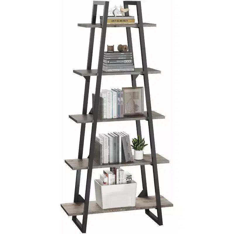 Estantería de 5 niveles, estantería industrial alta de 71 pulgadas, estantería grande tipo etagere, estantería abierta independiente y ancha, estantería moderna para sala de estar