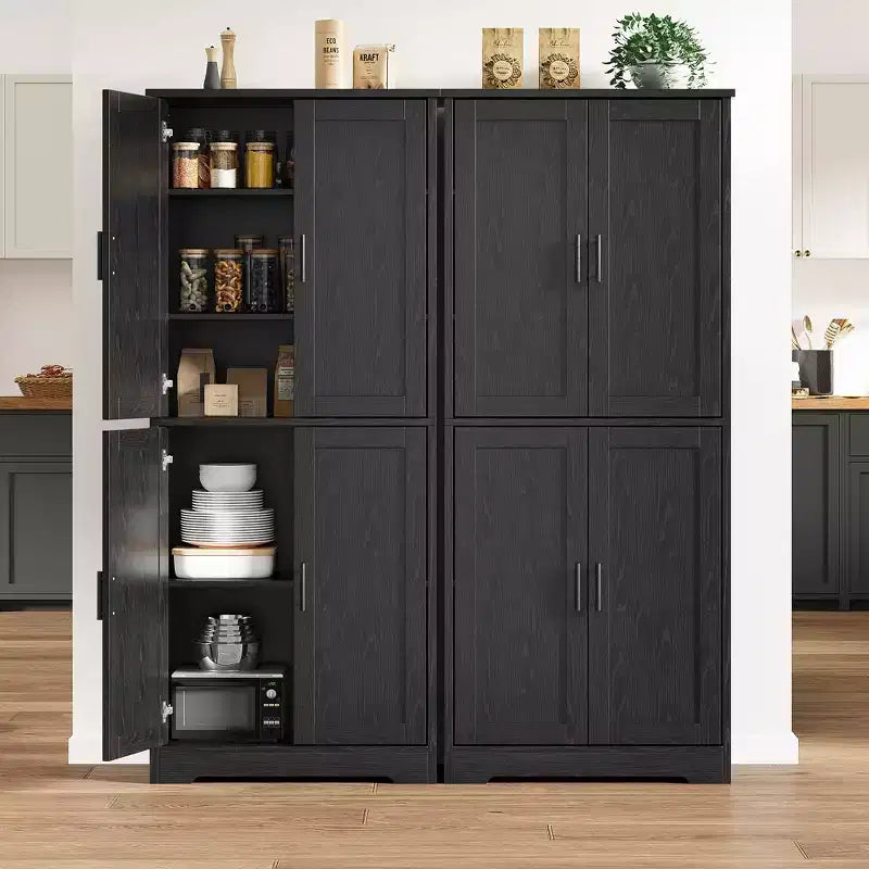 Alacena moderna de 70" - Estantería ajustable con puertas para cocina, baño y sala de estar