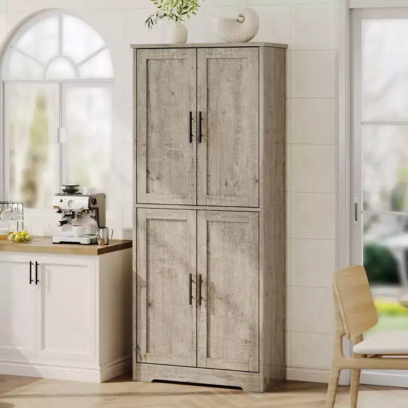 Alacena moderna de 70" - Estantería ajustable con puertas para cocina, baño y sala de estar