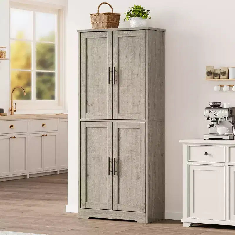 Alacena moderna de 70" - Estantería ajustable con puertas para cocina, baño y sala de estar