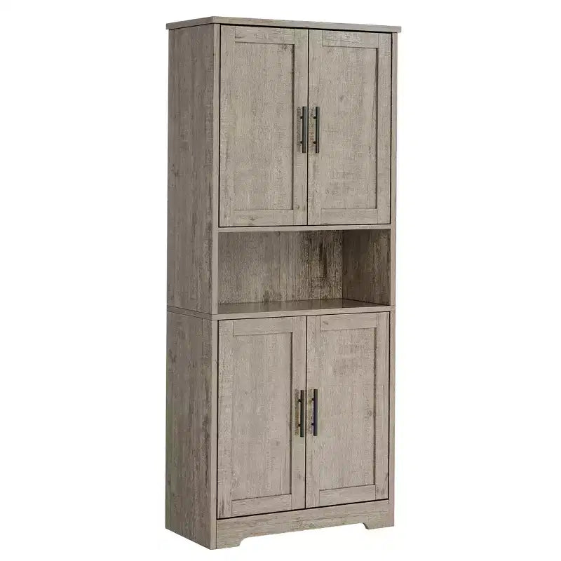Alacena moderna de 70" - Estantería ajustable con puertas para cocina, baño y sala de estar