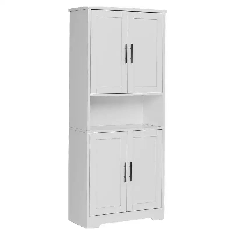 Alacena moderna de 70" - Estantería ajustable con puertas para cocina, baño y sala de estar