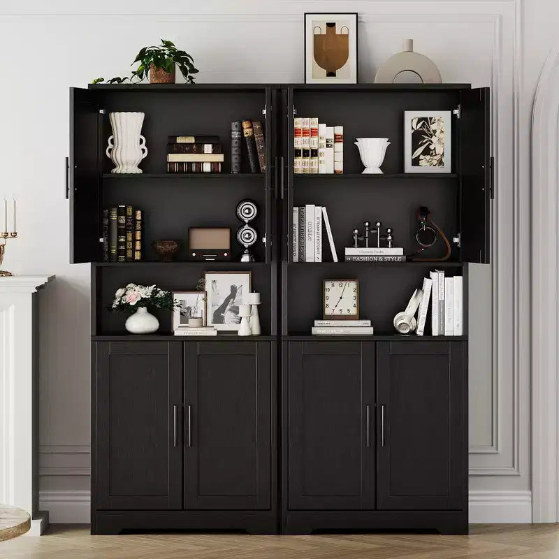 Alacena moderna de 70" - Estantería ajustable con puertas para cocina, baño y sala de estar