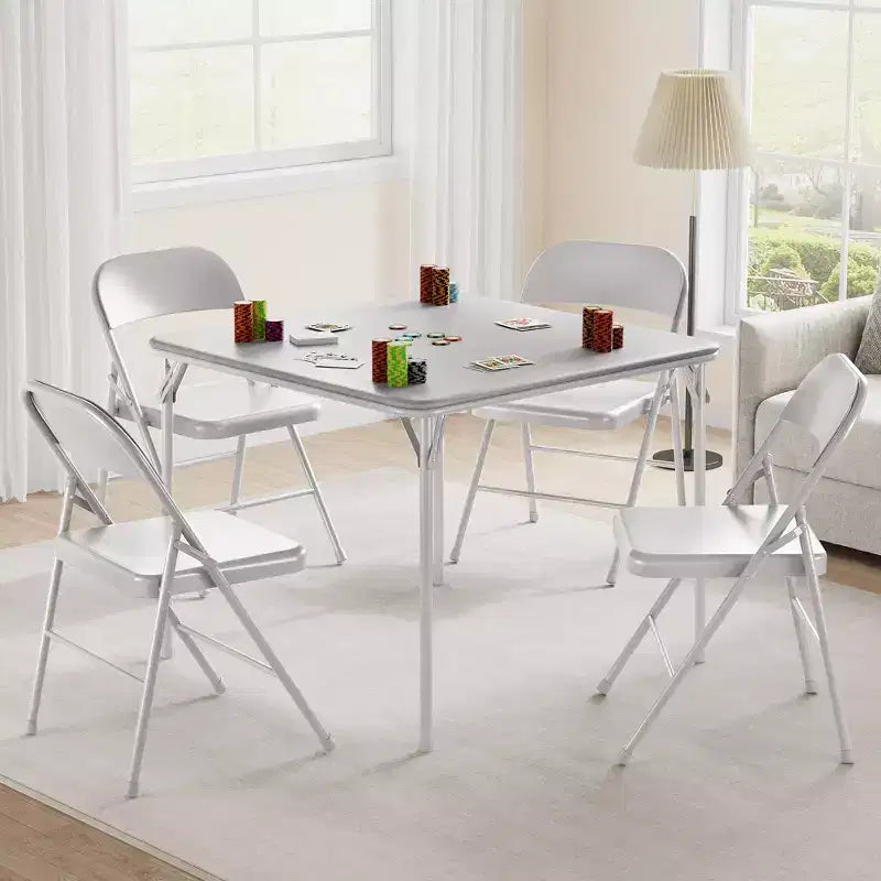 COZONY 38 Folding Card Table, PU Padded Game Table w/ Steel Frame for Parties & Game Nights