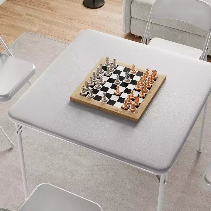 Mesa de juego plegable de 96,5 cm, mesa de juego acolchada de PU con estructura de acero para fiestas y noches de juegos