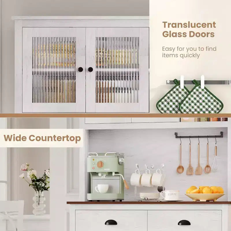 Bar compacto - Almacenamiento de vino con estantes ajustables y soporte para copas