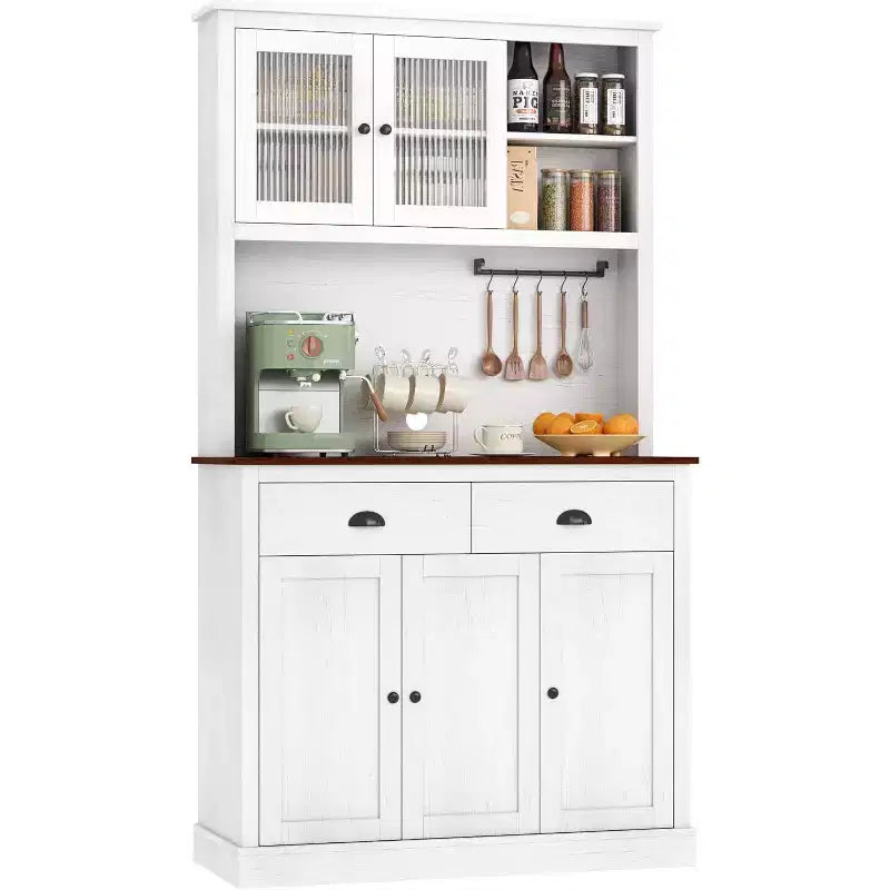 Bar compacto - Almacenamiento de vino con estantes ajustables y soporte para copas