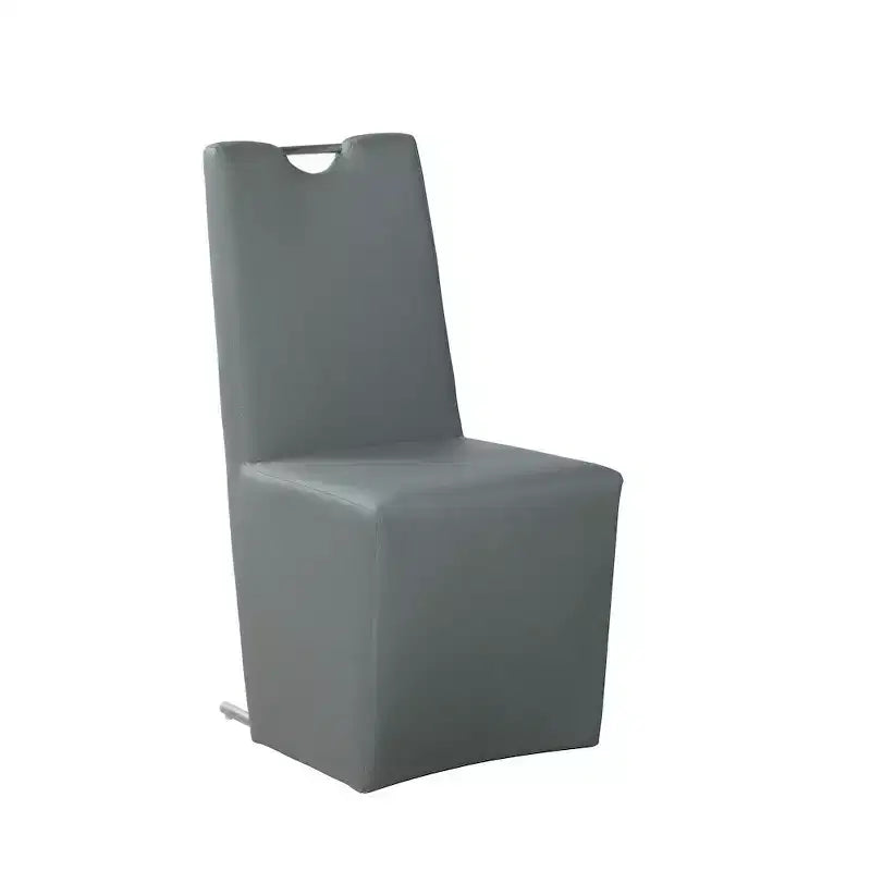 Silla lateral tapizada contemporánea con respaldo de asa