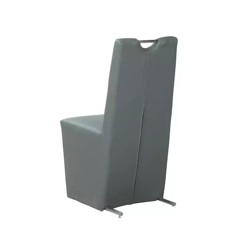 Silla lateral tapizada contemporánea con respaldo de asa