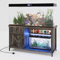 Acekool Rustic TV Stand for TVs up to 65, Farmhouse Media Console with Storage for Vinyl Records, Drawers, Power Outlets, Entertainment Center