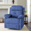 MAYEERTY Blue Small Swivel Rocker Recliner Space Saving Design for Women Fits Bedroom Living Room