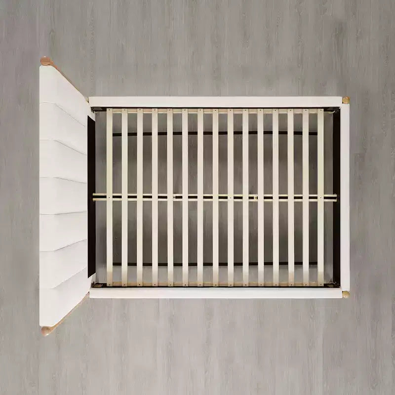 Base de cama de plataforma de madera totalmente tapizada