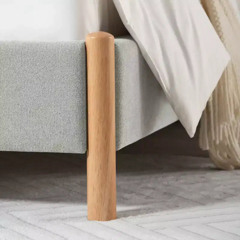 Base de cama de plataforma de madera totalmente tapizada