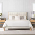 Spruce & Spring Fully Upholstered Wood Platform Bed Frame