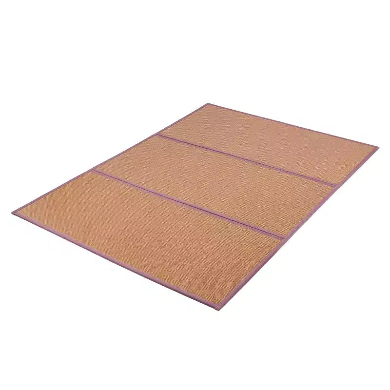 VEVOR Japanese Tatami Mat, 80 x 55 in Foldable Handwoven Natural Rattan Tatami Mat, Non-Slip & Easily Cleaned Japanese Tatami Floor Mat, Brown