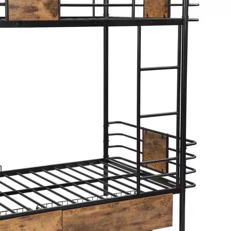 Litera de metal Twin XL sobre Twin XL con 2 cajones, estructura de acero de alta resistencia para niños, adolescentes y adultos
