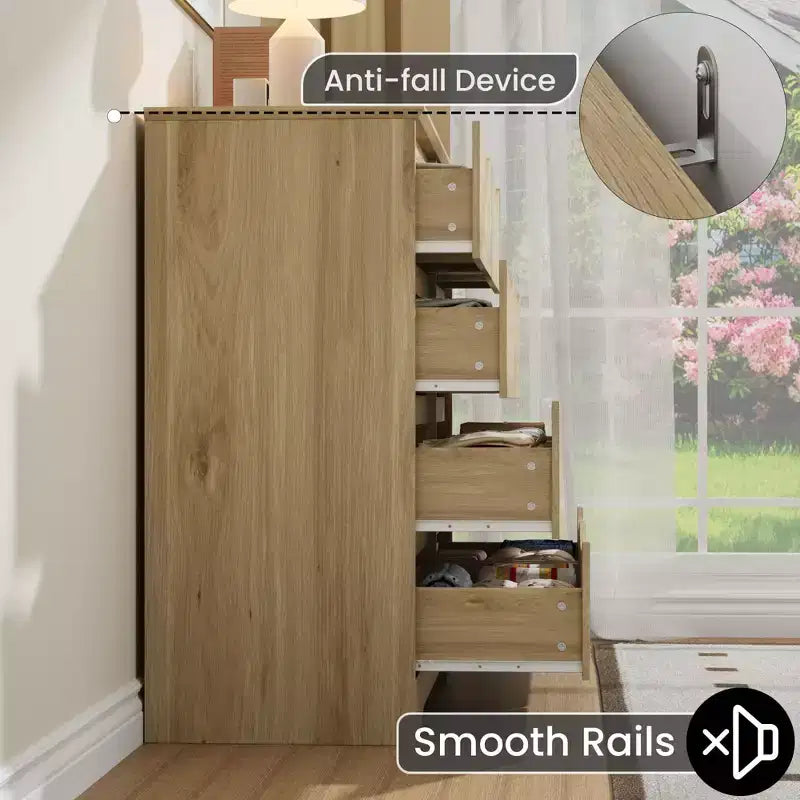 Cómoda de madera con 8 cajones, armario moderno con almacenamiento profundo, cómoda grande, cómoda de almacenamiento larga para dormitorio, sala de estar, pasillo