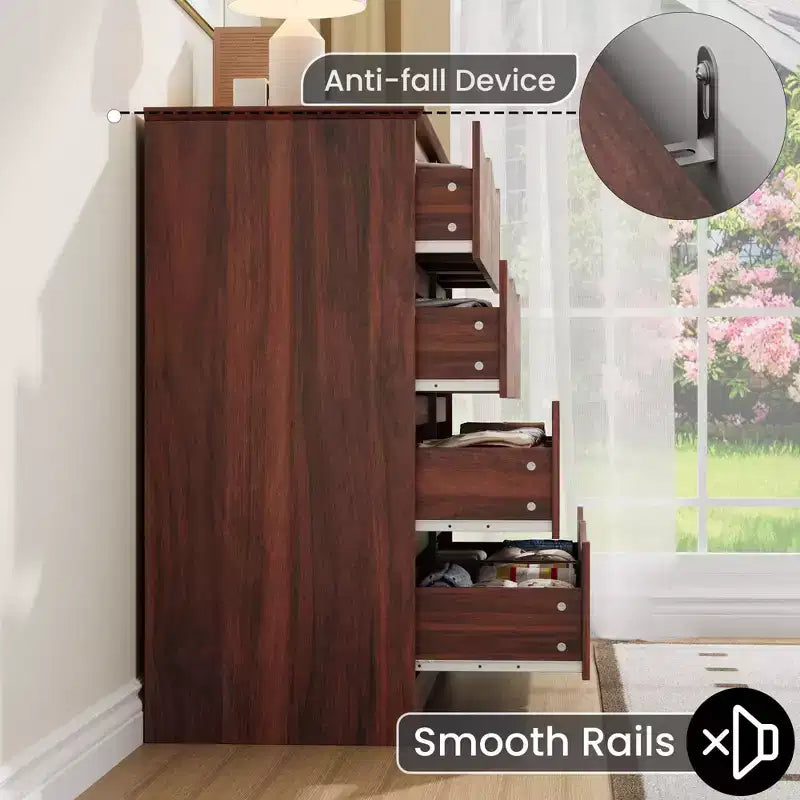 Cómoda de madera con 8 cajones, armario moderno con almacenamiento profundo, cómoda grande, cómoda de almacenamiento larga para dormitorio, sala de estar, pasillo