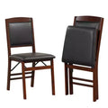 Costway 2/4 Pack Folding Dining Chairs Foldable Chairs with PVC Padded Seat & High Backrest Walnut/Black/Brown