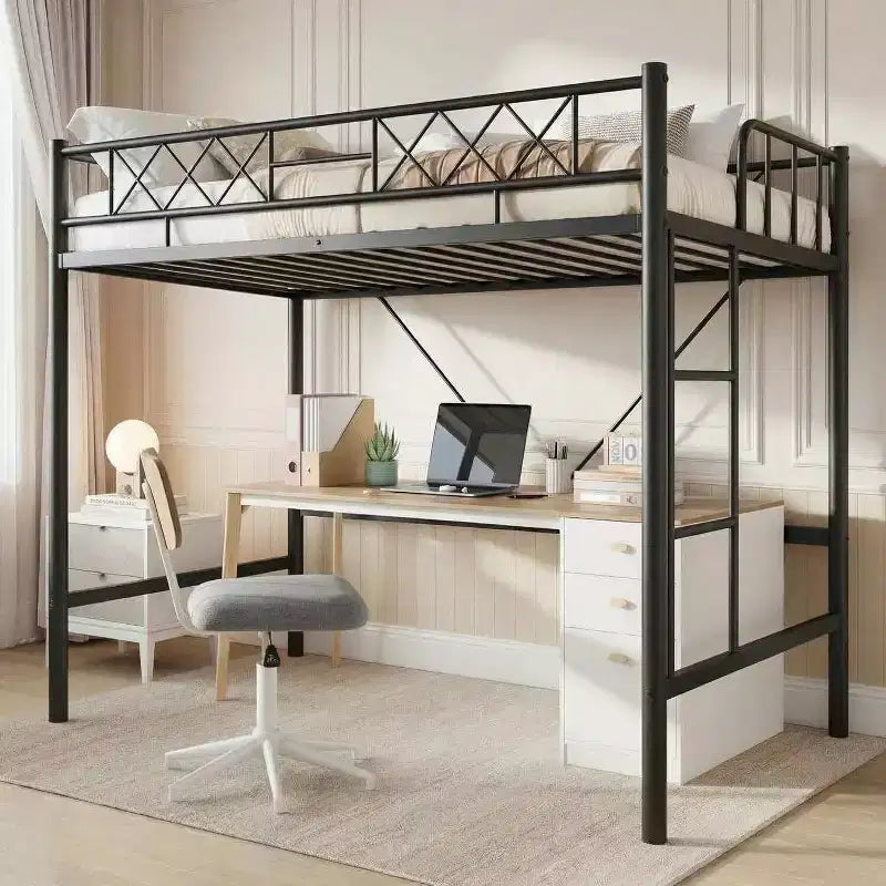 GuatoWave Heavy Duty Space-Saving Loft Bed Frame with Stairs for Adults, Teens & Kids