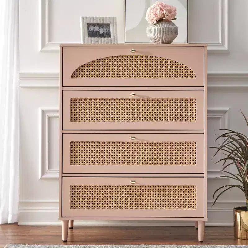 Cómoda de 4 cajones de estilo Mid Century Modern