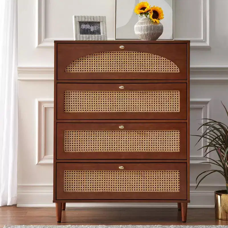 Cómoda de 4 cajones de estilo Mid Century Modern