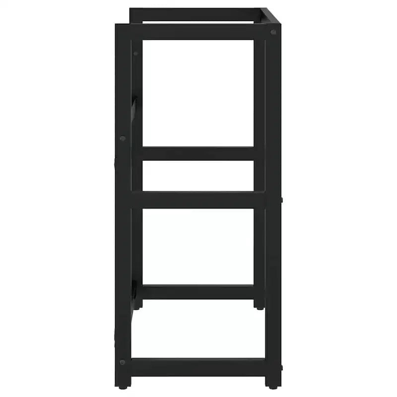 Marco de lavabo de baño de hierro con recubrimiento de polvo negro de 59x38x83 cm